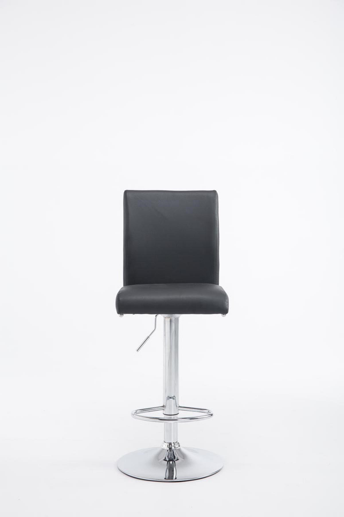 BARHOCKER Lederlook schwarz - Chromfarben/Schwarz, Textil/Metall (38.5/95/47cm) - CLP