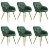 ESSZIMMERSTUHL 6er Set Marilyn 58 x 62 x 82 cm dunkelgrün/gold - Dunkelgrün/Goldfarben, Kunststoff (58/82/62cm) - tectake