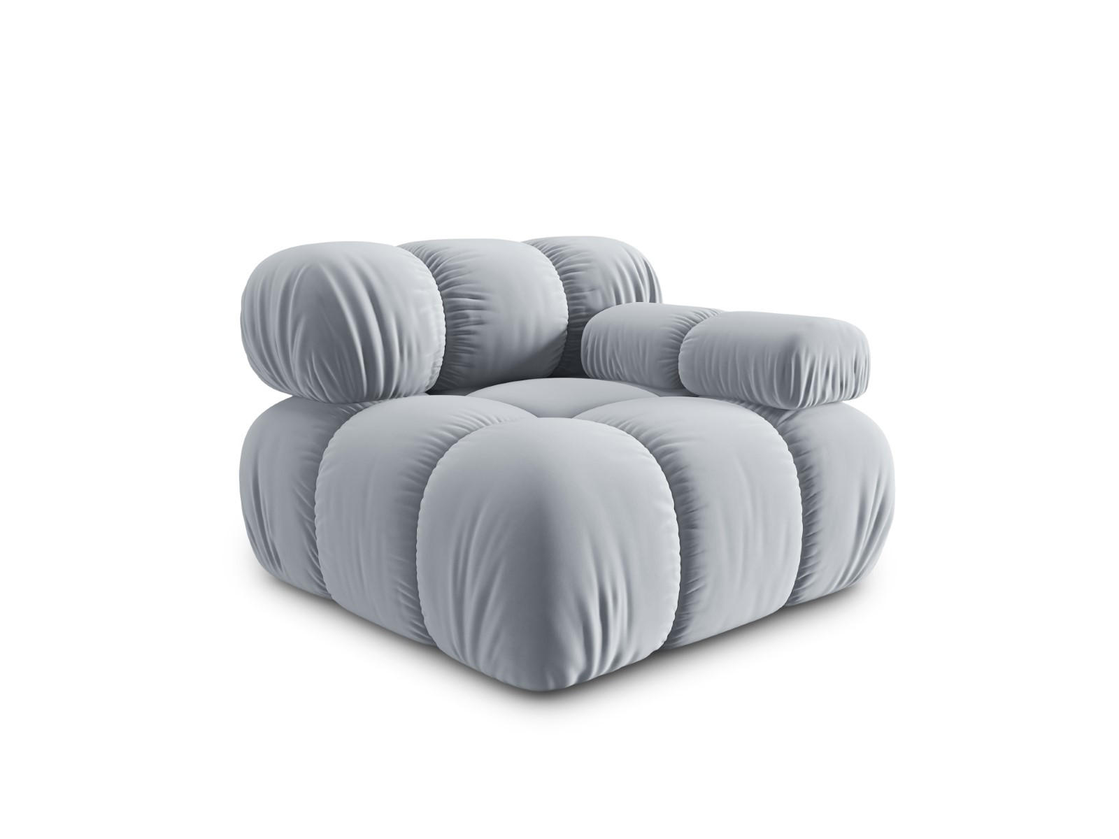 MODUL rechts Bellis aus Samt hellblau - Hellblau, Textil (94/70/94cm) - Micadoni