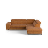 ECKSOFA mit Schlaffunktion und Bettkasten - Cognac/Schwarz, Kunststoff/Textil (215/262cm) - Cotta