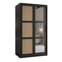 SCHWEBETÜRENSCHRANK 200/100/62 2-türig - Schwarz, Holz/Kunststoff (100/200/62cm) - MÖBEL KRYSPOL