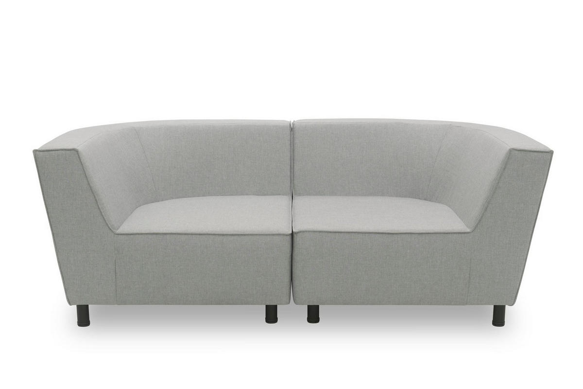GARTENLOUNGE-SOFA 2-Sitzer Brandie 206x77x103 mit Outdoorbezug silber - Silberfarben, Kunststoff (206/77/103cm) - 58aufmkessel