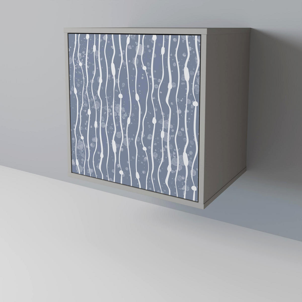 SIDEBOARD GRAPHITE RAIN, Grau, 57,5x42x67,5 cm, Schwarze Metall-Rahmenfüße - Multicolor/Schwarz, Holzwerkstoff/Metall (57.5/67.5/42cm) - SpaceRebels