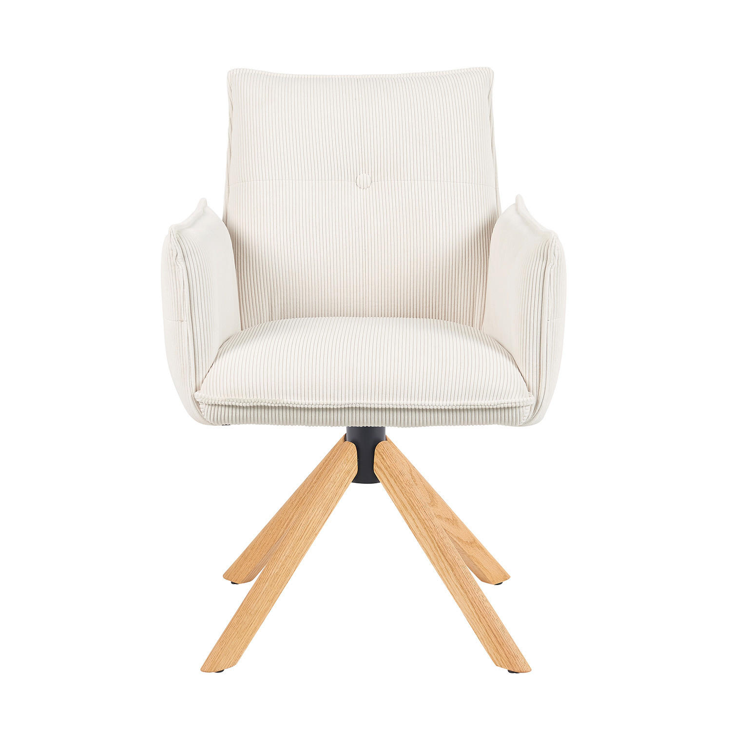ARMLEHNSTUHL Mika-Paul - Honigeiche/Creme, Eichenholz/Holz (60/88/63cm) - DUBI Möbel