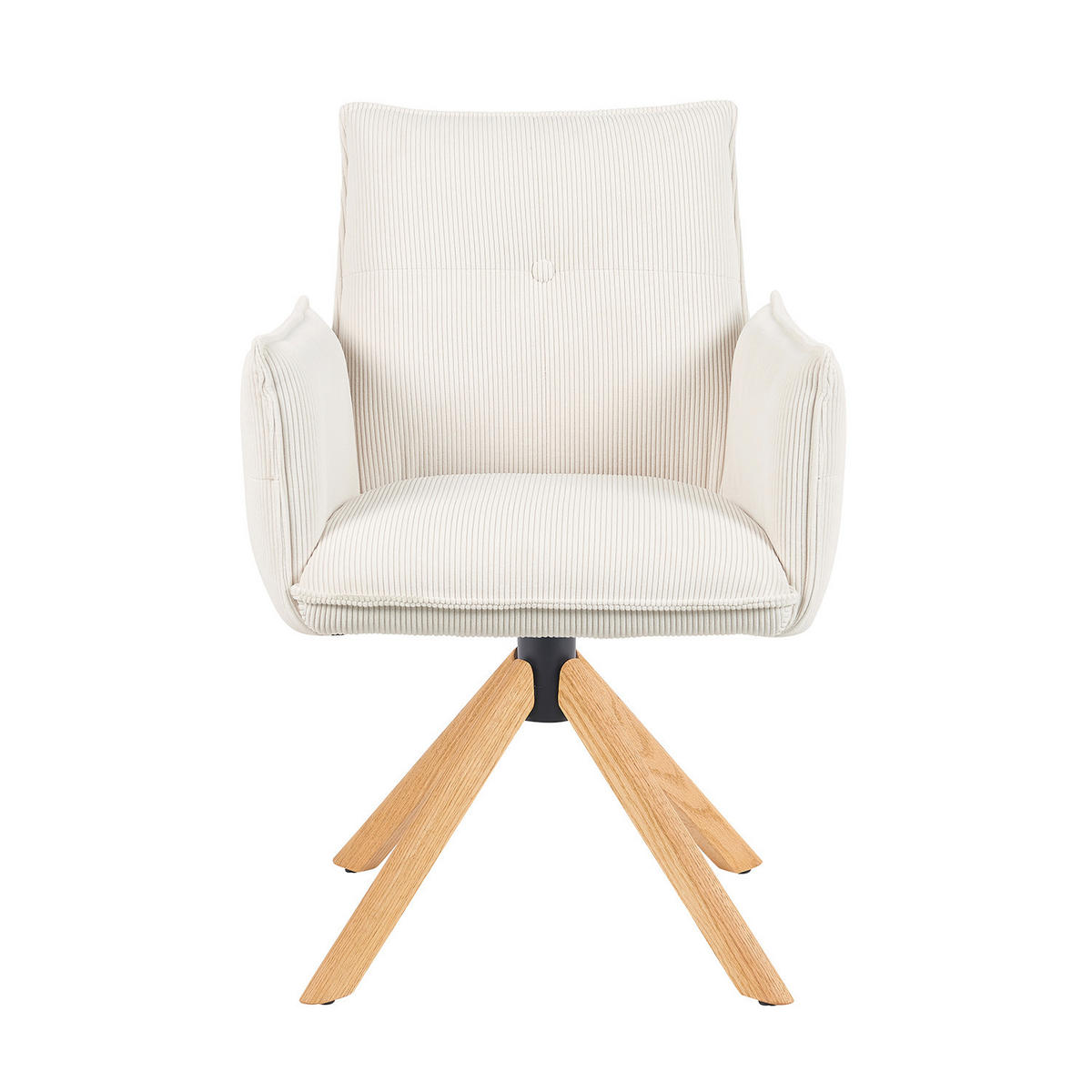 ARMLEHNSTUHL Mika-Paul - Honigeiche/Creme, Eichenholz/Holz (60/88/63cm) - DUBI Möbel