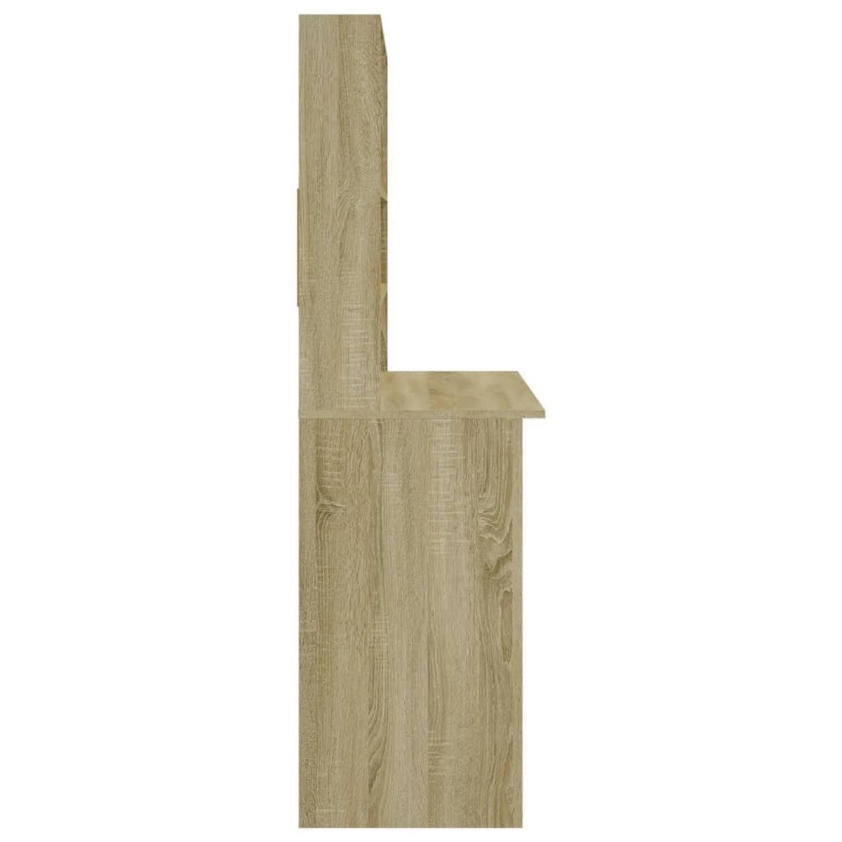 SCHREIBTISCH mit Regal, 102/45/148 cm, aus Holzwerkstoff, in Sonoma-Eiche - Braun, Holz (45/102/148cm) - vidaXL