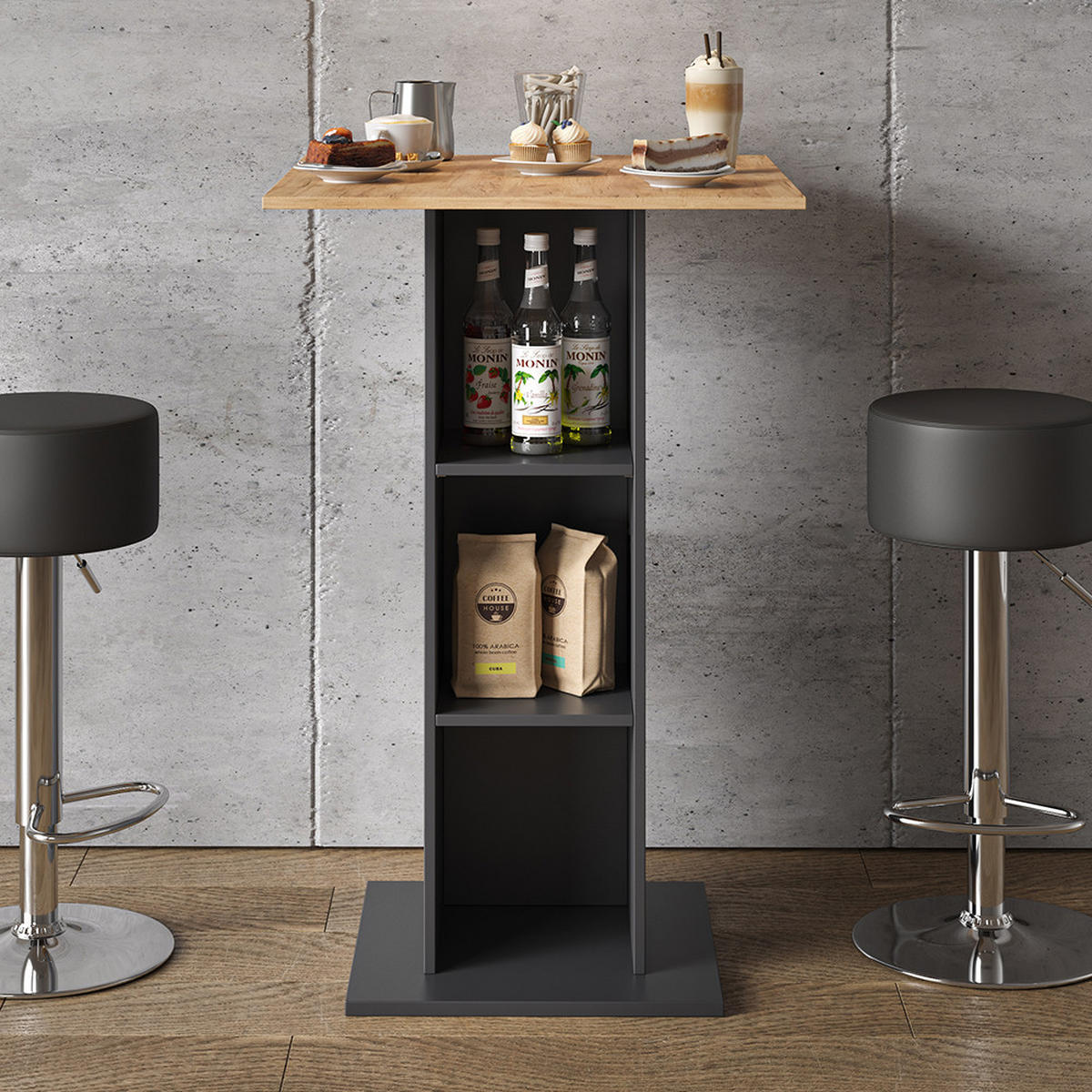 Anthrazit, Holzwerkstoff (70/70/109cm) - Vicco