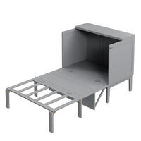 KLAPPBETT 90/200 cm in Grau – vertikales Klappsystem mit Stauraum - Grau, Holz (90/200cm) - BEAOK