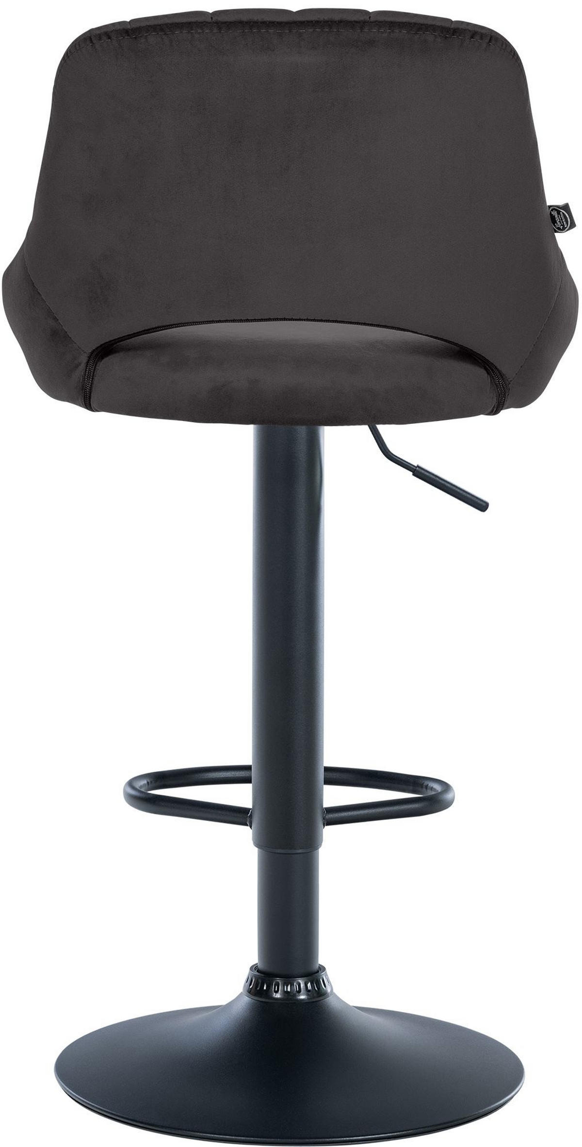 BARHOCKER 2er Set Samt schwarz - Schwarz, Textil (47/85/48cm) - CLP