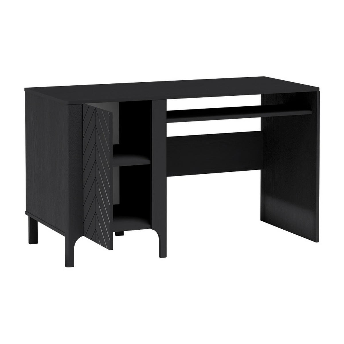 SCHREIBTISCH Malumi MM-9 135 x 60 x 77,5 cm Schwarz Paintflow - Schwarz, Holzwerkstoff (60/135/77.5cm) - Koseto