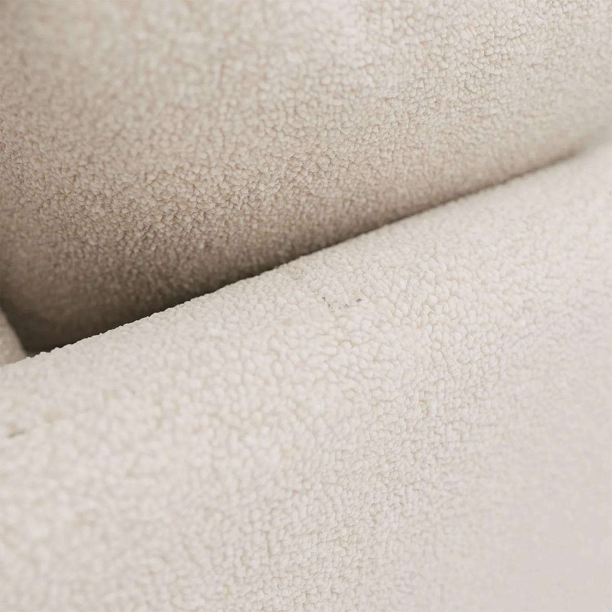 SOFA Tirano Bouclé Creme mit Ottomane rechts - Creme, Textil (300/102cm) - Juskys