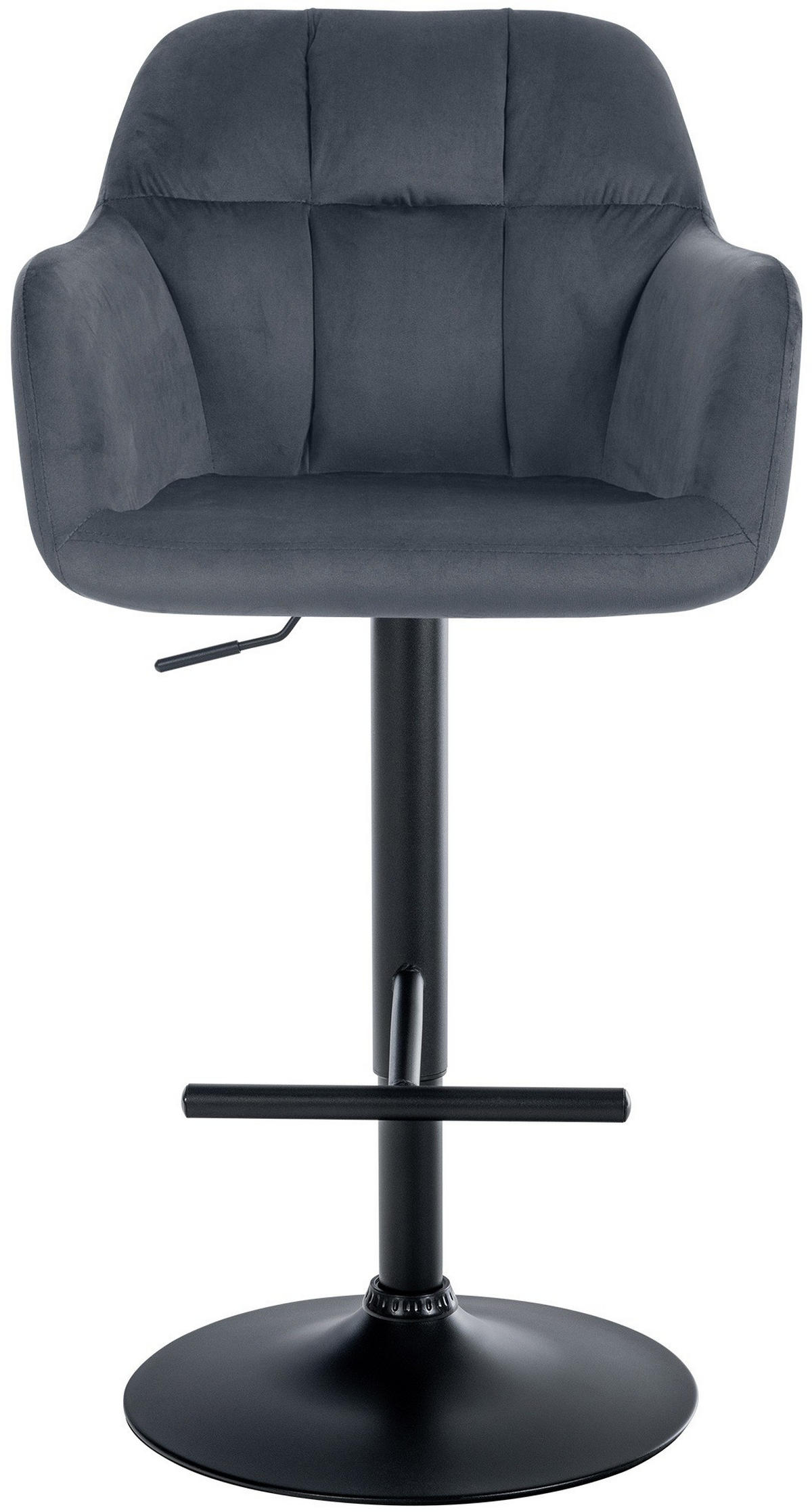 BARHOCKER Natoma Samt 97-118x57x59 cm dunkelgrau - Dunkelgrau, Textil (57/97/59cm) - furnicato