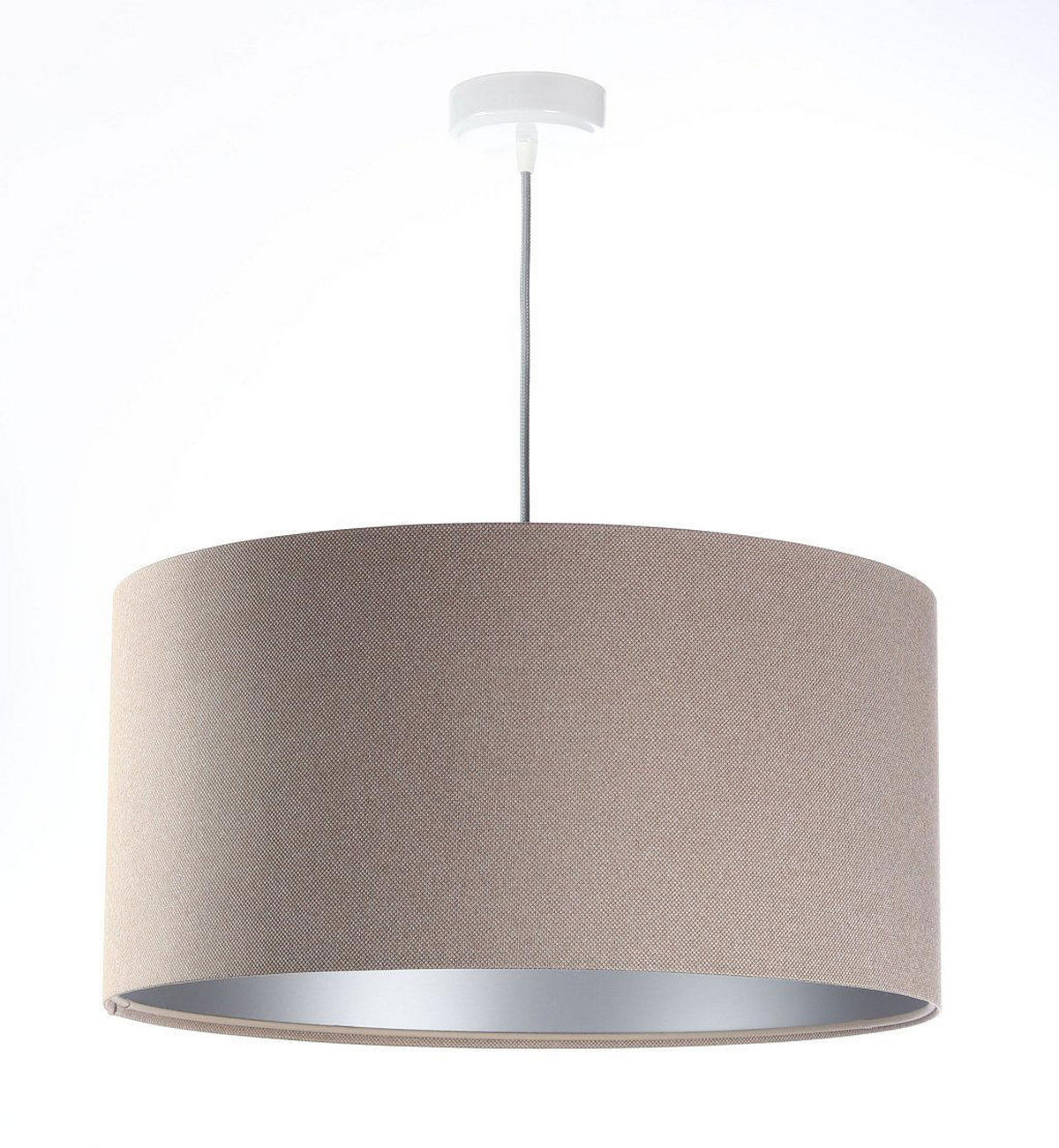 HÄNGELEUCHTE Silber 50/25 cm - Beige/Silberfarben, Kunststoff (50/0.8/25cm) - ONZENO