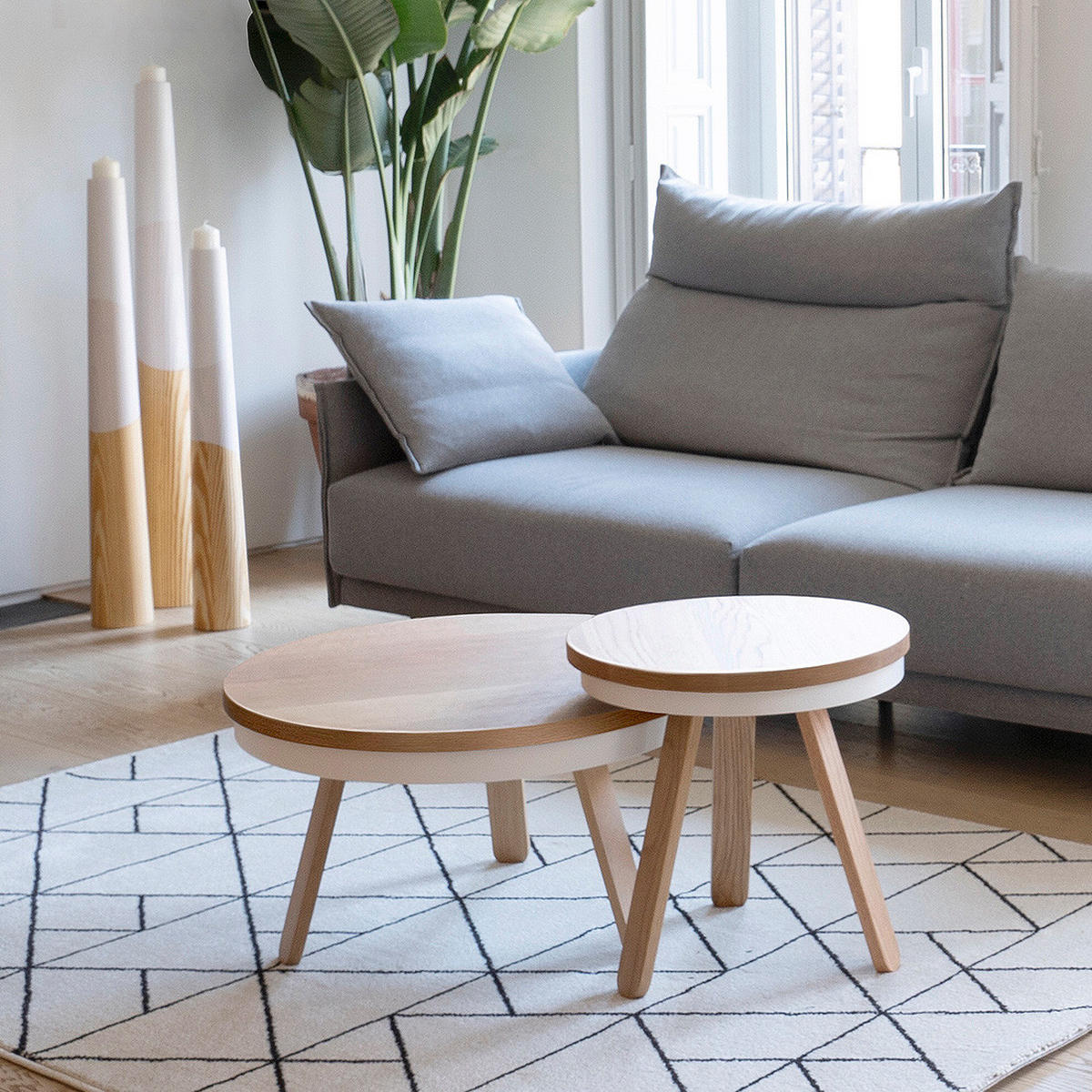 COUCHTISCH Batea M mit Stauraum - Eichefarben/Weiß, Holz (62/62/35cm) - Woodendot