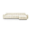 ECKSOFA rechts Kendal aus Samt elfenbein 5 Sitzplätze - Creme, Textil (173/357cm) - Micadoni