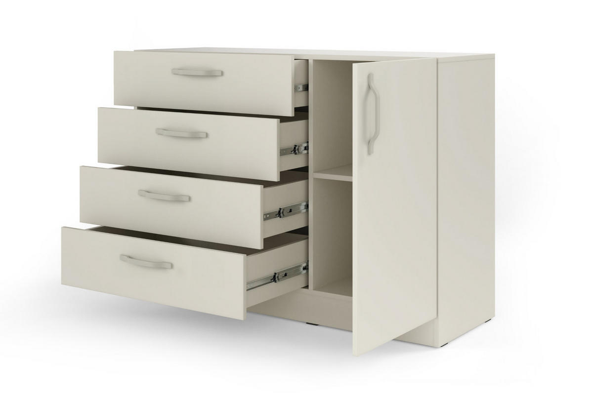 KOMMODE BRISSO BRK2 120,5/85/40 cm in Kaschmir mit Metallgriffen - Kaschmir, Holzwerkstoff/Metall (121/85/40cm) - Deine Möbel 24