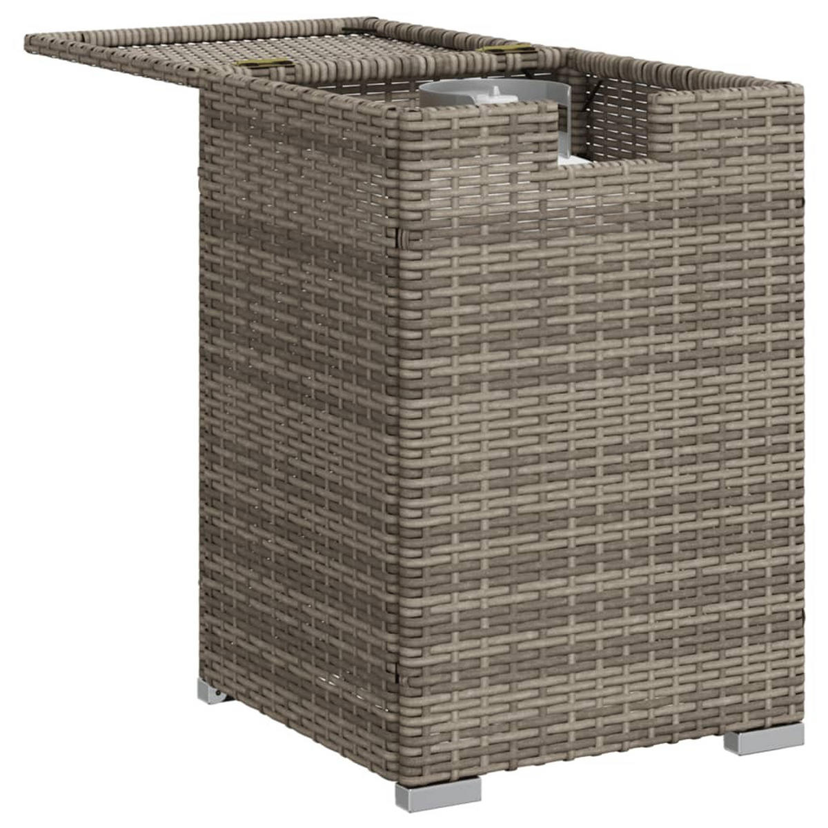 PROPAN-TANK-VERSTECKTISCH Grau 40/40/60 Cm Poly Rattan - Grau, Kunststoff (40/40/60cm) - vidaXL