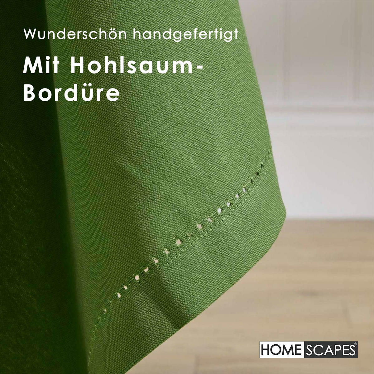 TISCHDECKE olivgrün 137/137 cm, 100% Baumwolle - Olivgrün, Textil (137/137cm) - Homescapes