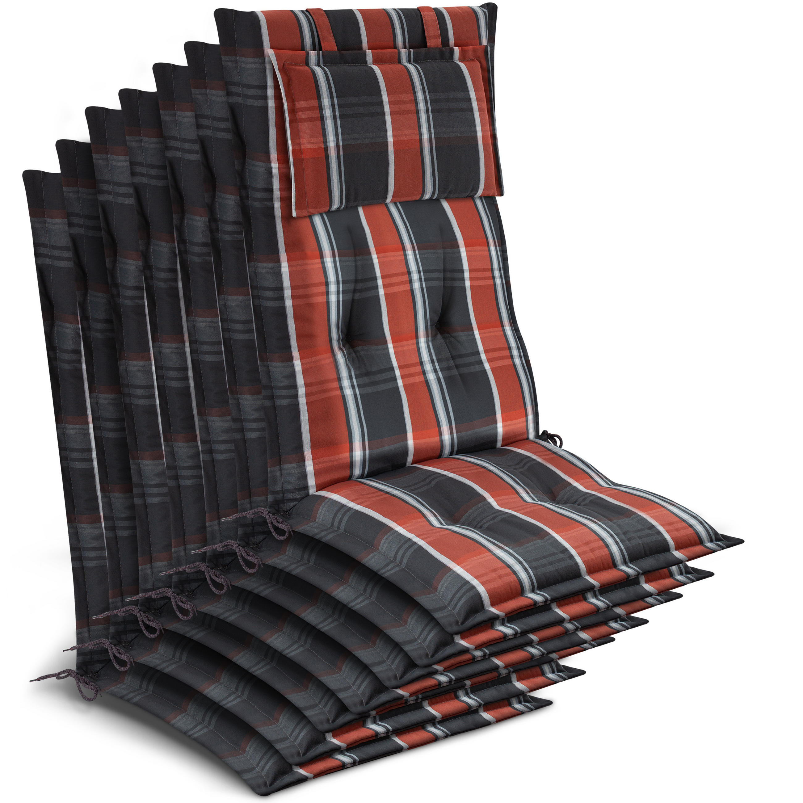 HOCHLEHNER Highlux HL 120x52x7cm Grau-Orange-Weiß-Kariert (7tlg) - Orange, Textil (52/120cm) - Beautissu 