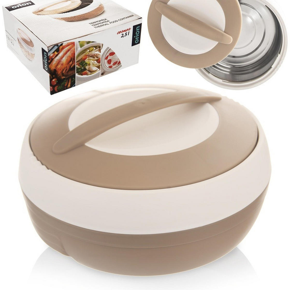 LUNCHTHERMOSKANNE Cosmos Edelstahl 2,5 l - Braun, Kunststoff (24/13/24cm) - Orion 