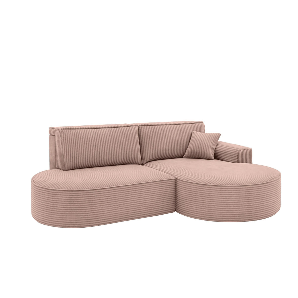 ECKSOFA Modena Pro - Komfort Und Stil Stoff Poso Rosa Rechts - Rosa, Holz (278/179cm) - Kaiser Möbel