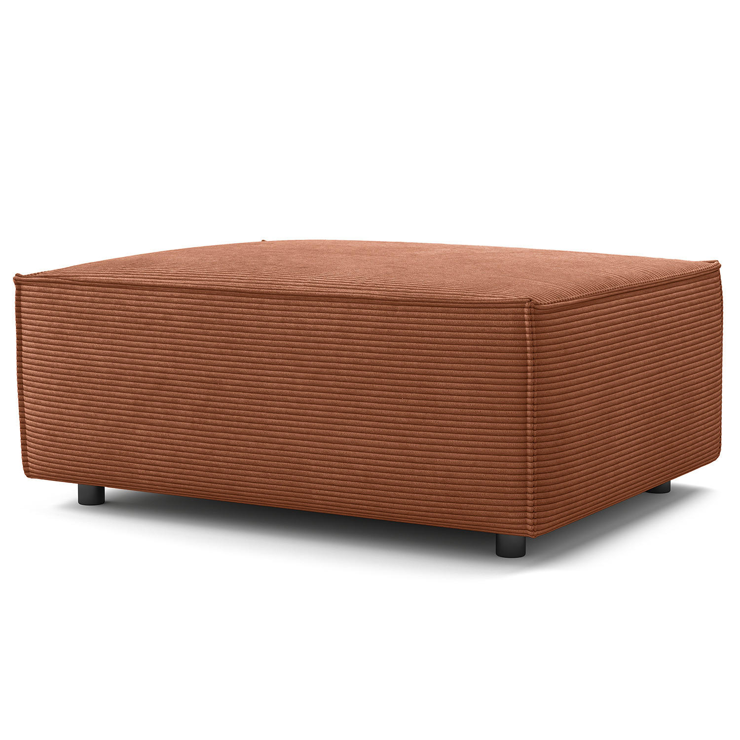 POLSTERHOCKER rechteckig - Schwarz/Braun, Kunststoff/Textil (97/40/79cm) - home24