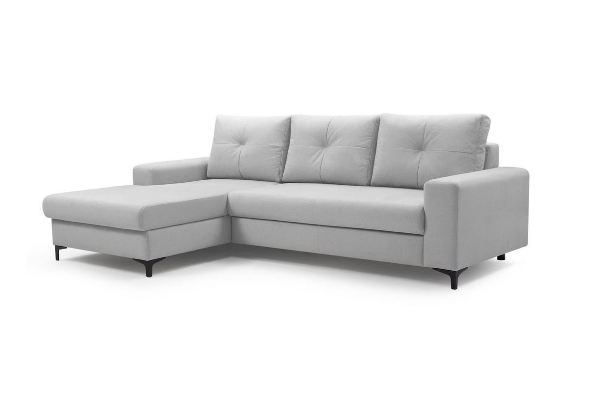 ECKSOFA AVRA L-förmig, mit Stauraumbehälter-in RINO-Stoff, Komfort & Eleganz, lose Rückenkissen, freistehend, LINKS 165x251x85 cm Grey - Grau, Holz/Textil (165/251cm) - DomoHome