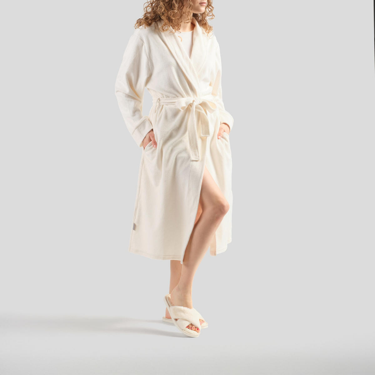 BADEMANTEL MIT BAUMWOLLE Polina - Ecru, Textil (Einheitsgrößenull) - home&you