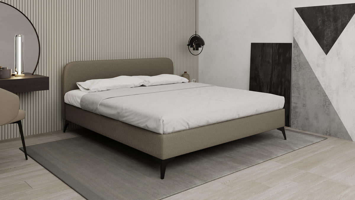 POLSTERBETT Mavilo 180 x 200 cm mit Bettkasten und Lattenrost, Taschenfederkernmatratze Pocket mit Kokosmatte - Braun - Braun, Holz (180/200cm) - Panda Möbel