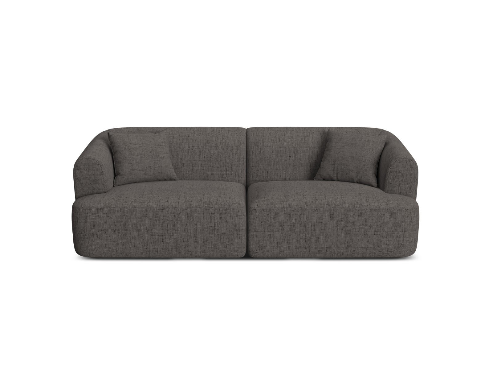 MODULARES-SOFA Campi aus strukturiertem Stoff grau 3 Sitzplätze - Grau, Textil (90/70/220cm) - Cosmopolitan Design