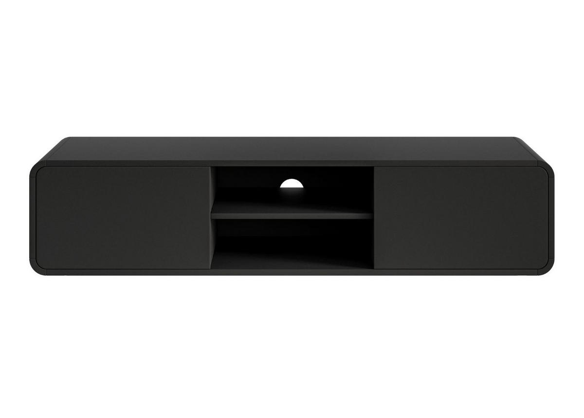 TV-HÄNGEBOARD Oro Schwarz mit 2 Schubladen 154 cm - Schwarz, Holzwerkstoff (154/32.4/40cm) - Selsey
