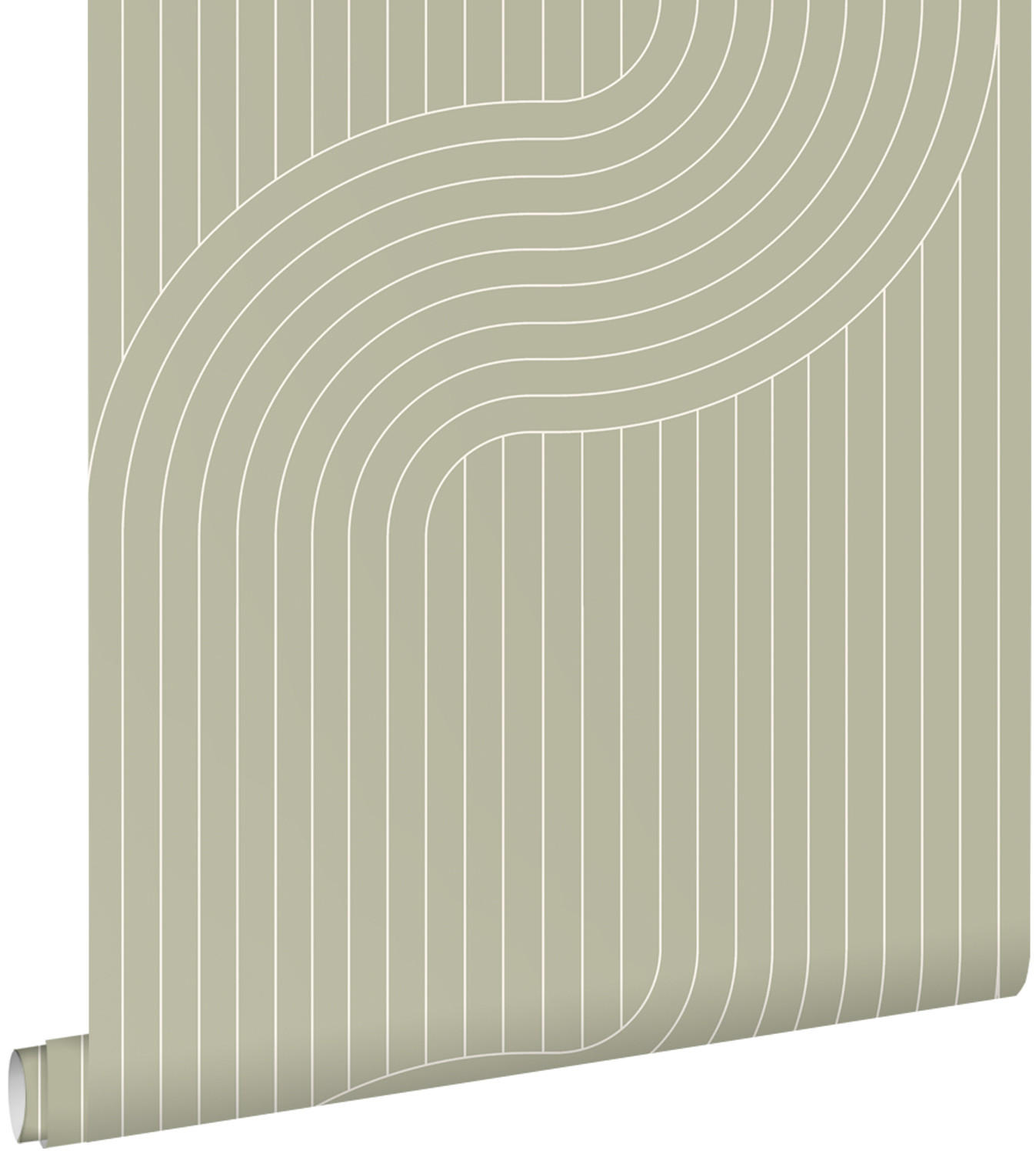 TAPETE grafische Linien 50 x 900 cm - Grün, Papier (50/900cm) - ESTAhome