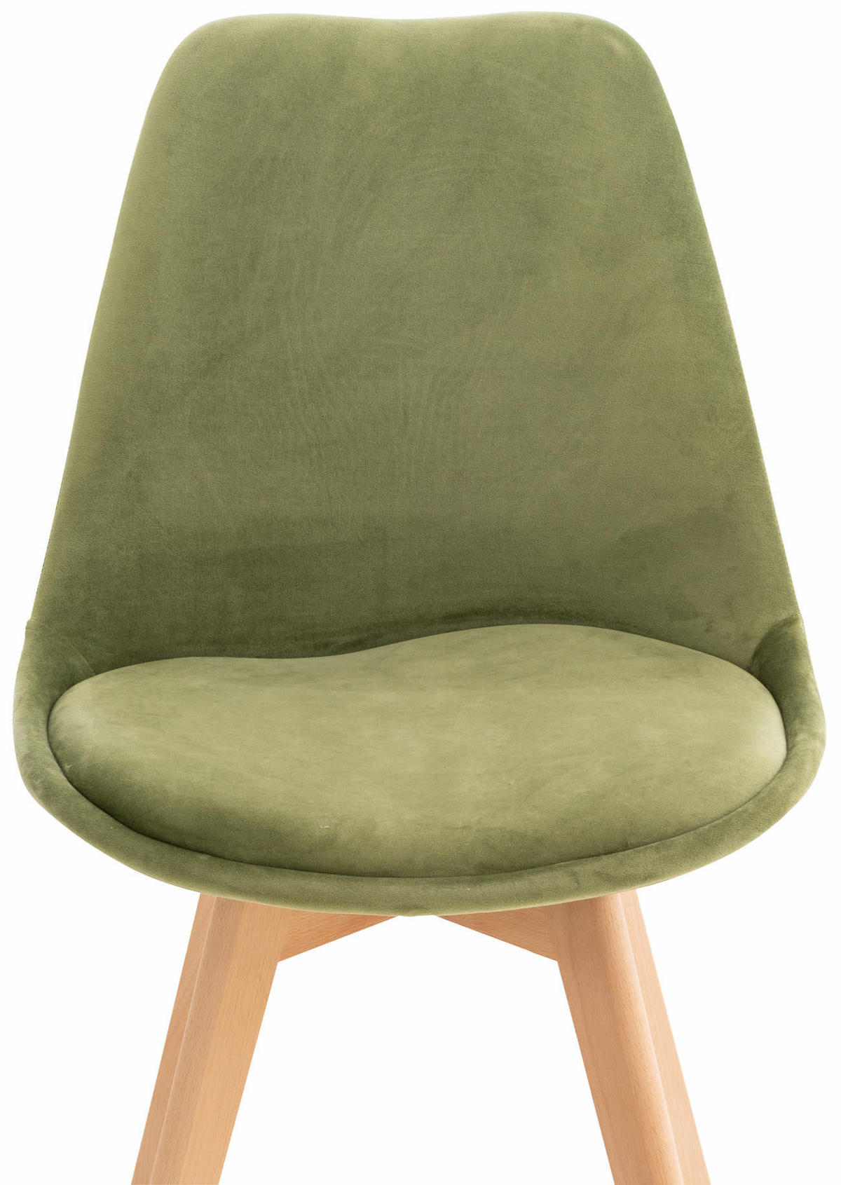 STUHL Samt hellgrün - Eukalyptusholzfarben/Hellgrün, Holz/Textil (49/83/50cm) - CLP