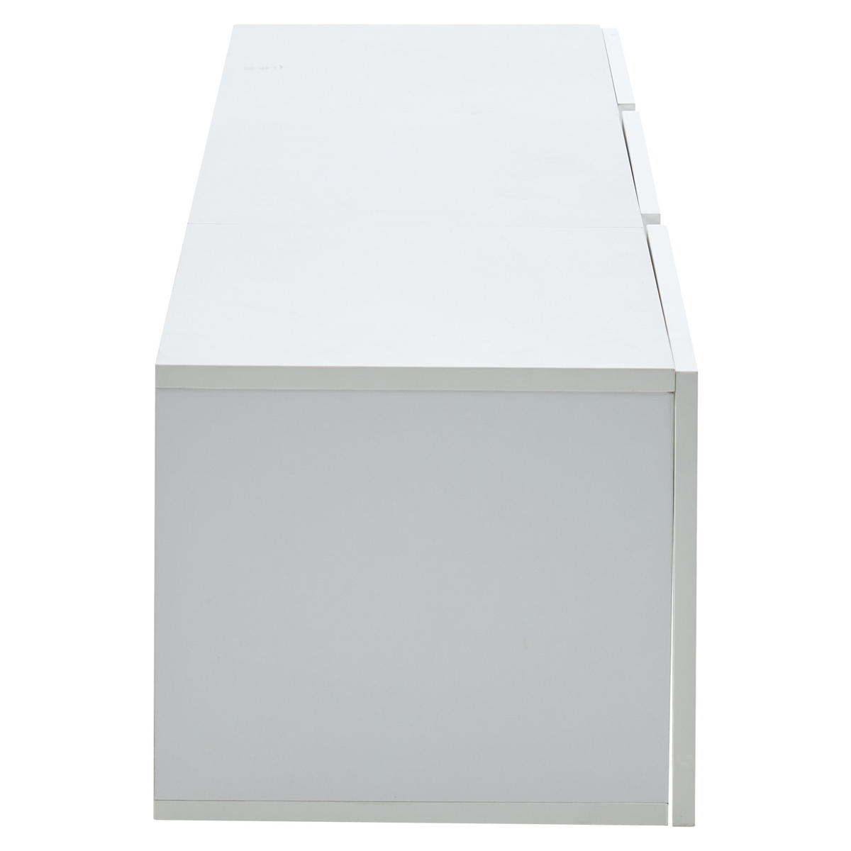 TV-ELEMENT180X35X30CM Wandmontierter Lowboard Hängend Weiß Hochglanz LED - Weiß, Holz (43.82/17.15/132.08cm) - Raelunyi