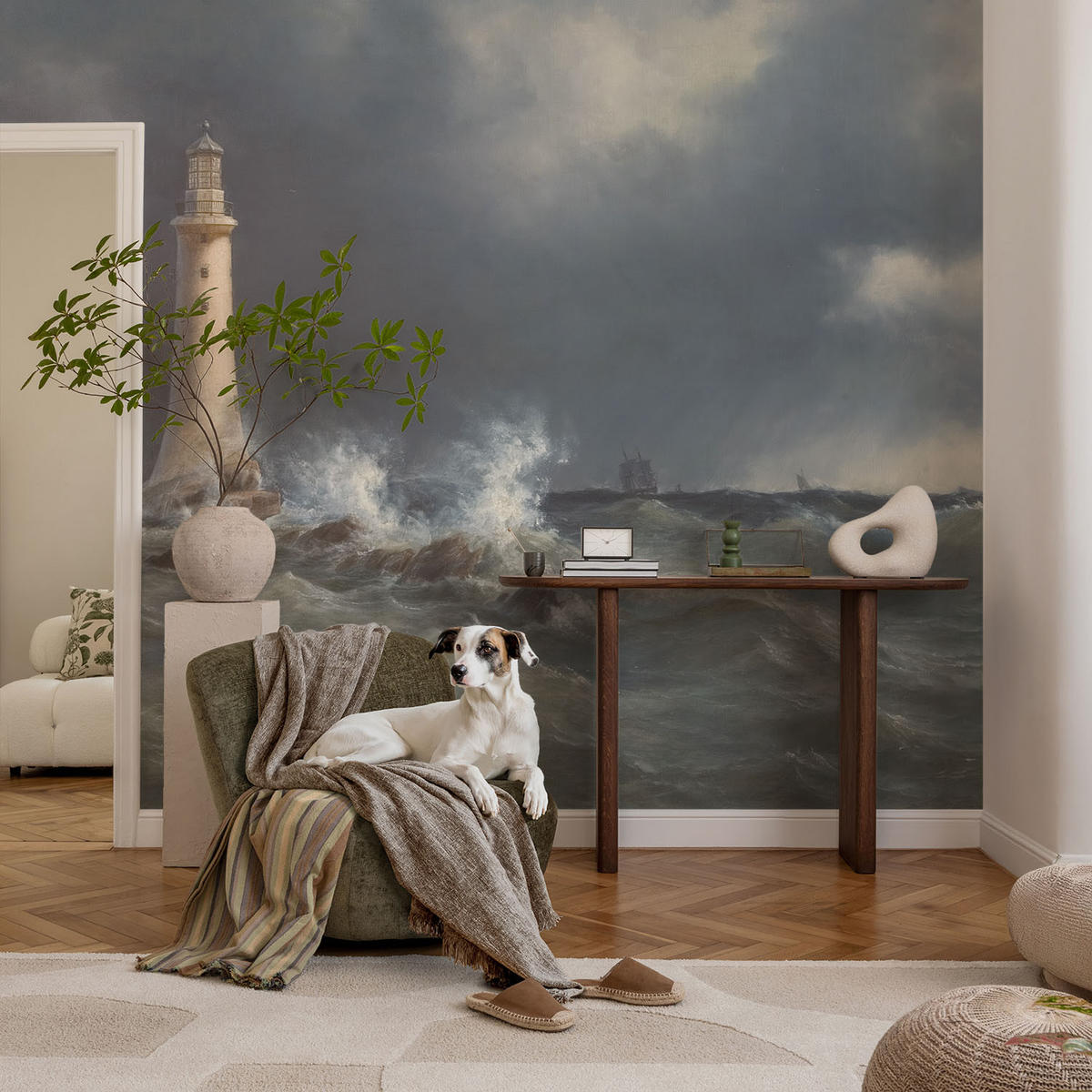 FOTOTAPETE 104x70 cm - Seestürme - Grau, Textil (104/70cm) - Wallfluent