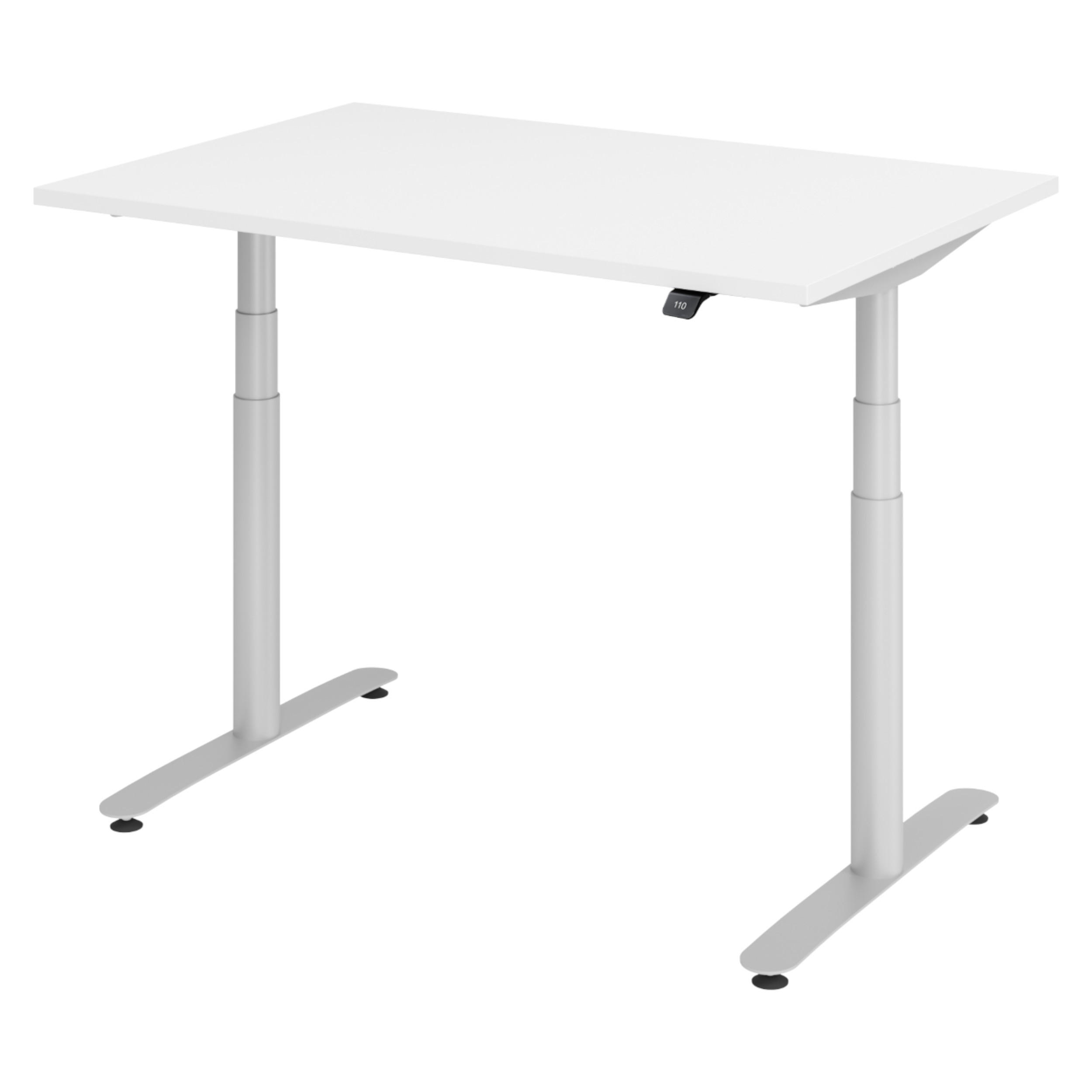 bümö Schreibtisch Weiß, Silber 120x72x80 cm