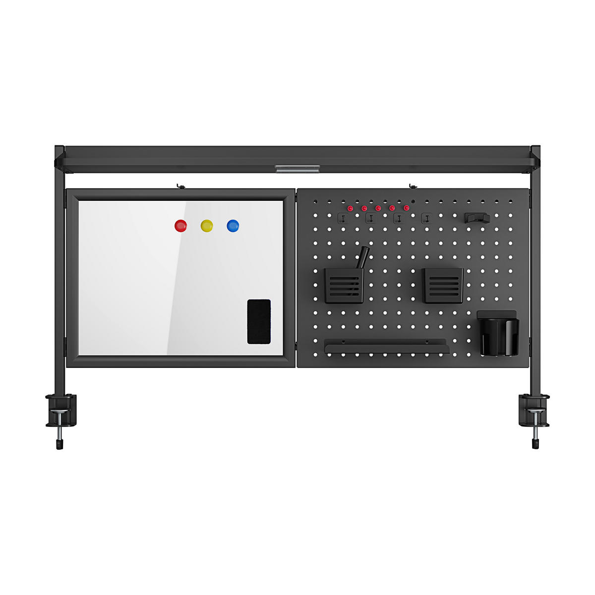 SCHREIBTISCH-ORGANIZER Virvik - Schwarz, Holzwerkstoff/Metall (116.5/20/72.5cm) - [en.casa]