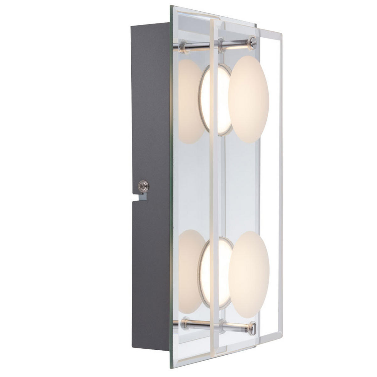 LED WANDLEUCHTE Metall Chrom Silber - Silberfarben, Glas (12/6.5/24cm) - Globo Lighting