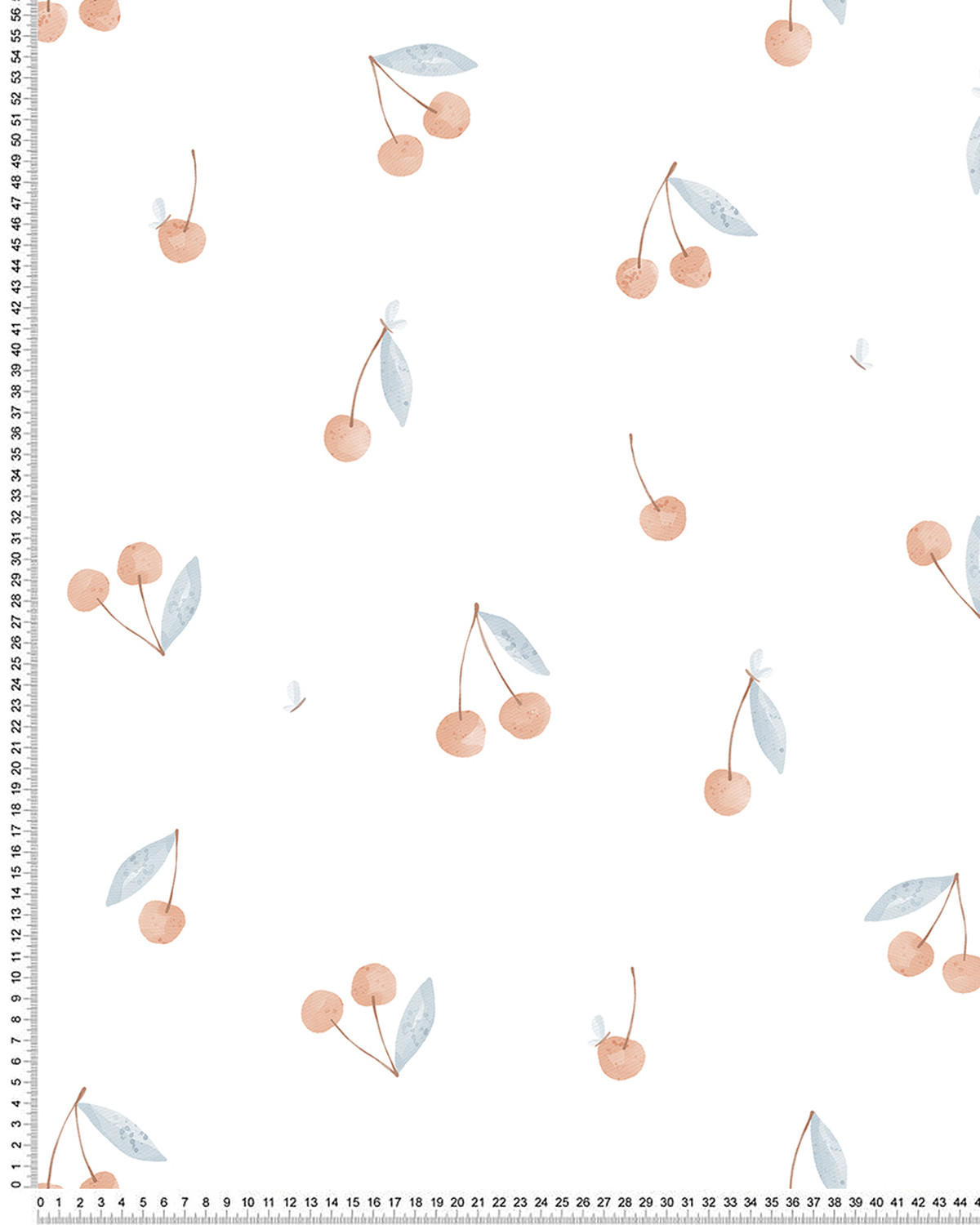 VLIESTAPETE Cherry, Kirschen 50 cm x 10 m, mehrfarbig - Blau/Pink, Papier (1000/50cm) - Lilipinso