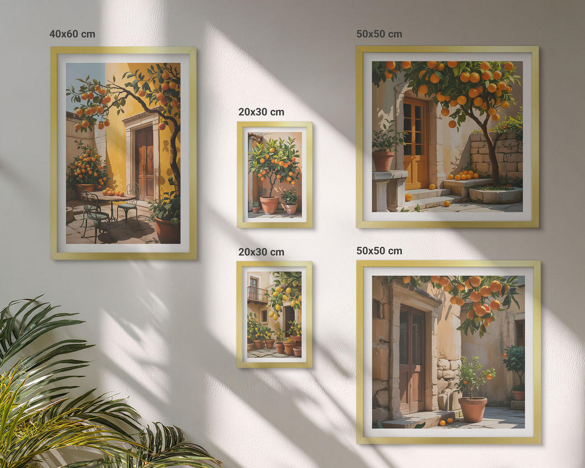 WANDBILDER 5er Set - 50x50 cm & 20x30 cm & 40x60 cm Goldrahmen - Waldnebelporträt einer Frau - Goldfarben, Kunststoff (40/60cm) - ArtPrintCave