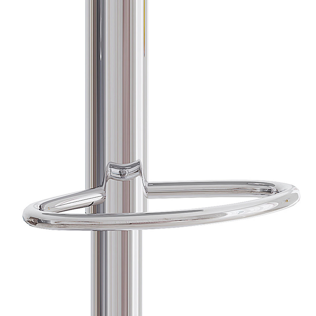 BARHOCKER höhenverstellbar & 360° drehbar 2er-Set Weiß/Silber - Silberfarben, Metall (44/117.5/44cm) - Meubliv
