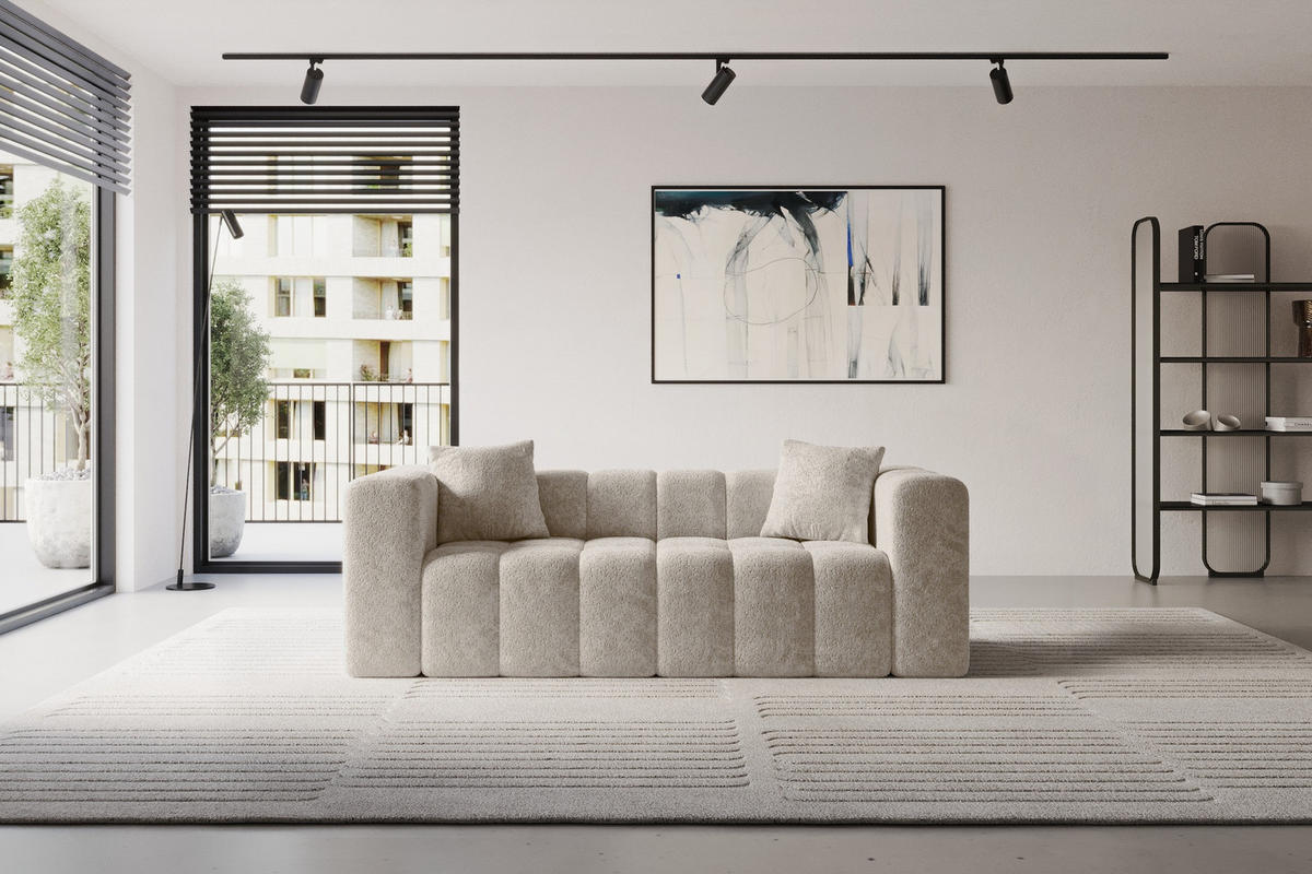 POHOVKA 2-MÍSTNÁ DONY-2 232x90x71 cm Béžová Žinylka - černá/šampaňská, kompozitní dřevo/textil (232/71/90cm) - ALTDECOR