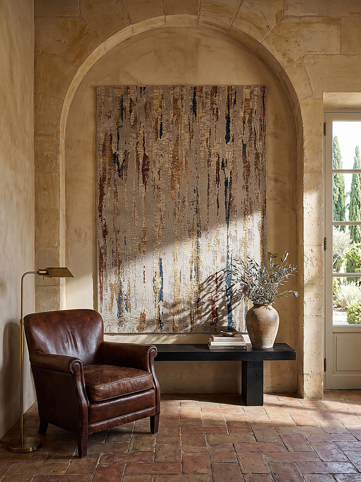 KURZFLORTEPPICH, mit Fransen, BLENG, Farbstriche, Beige-Multicolor, 160 x 230 cm - Beige, Textil (160/230cm) - KADIMA DESIGN