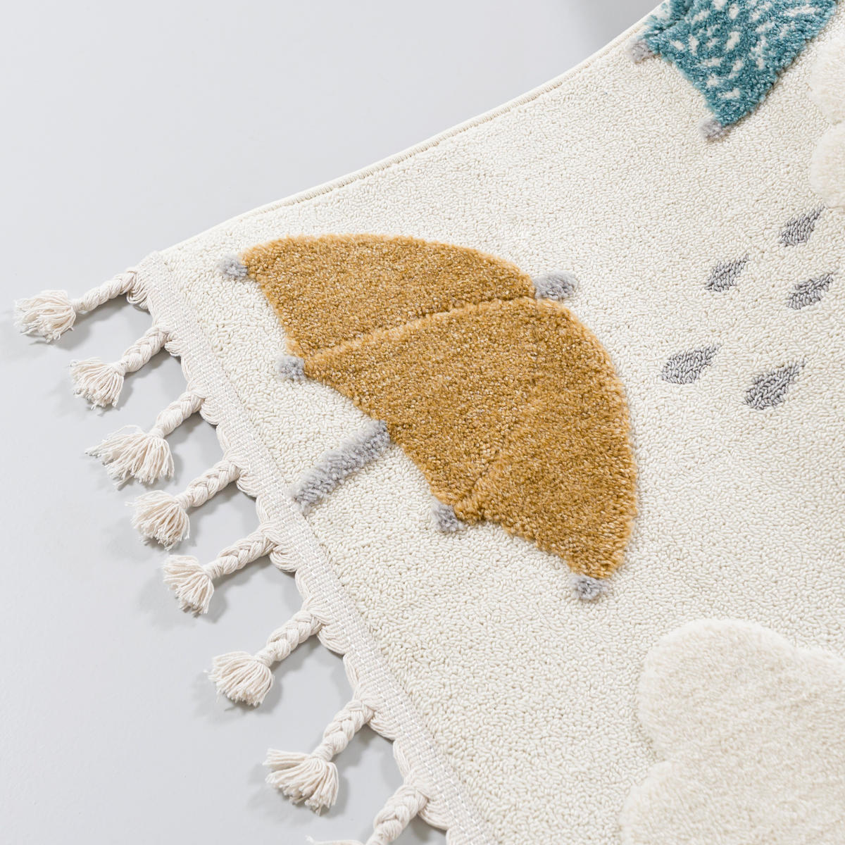 KINDERTEPPICH Beige Regenschirm - Mittelflor Rechteckig Weich 120 x 170 cm - Multicolor/Grau, Textil (120/170cm) - Mazovia