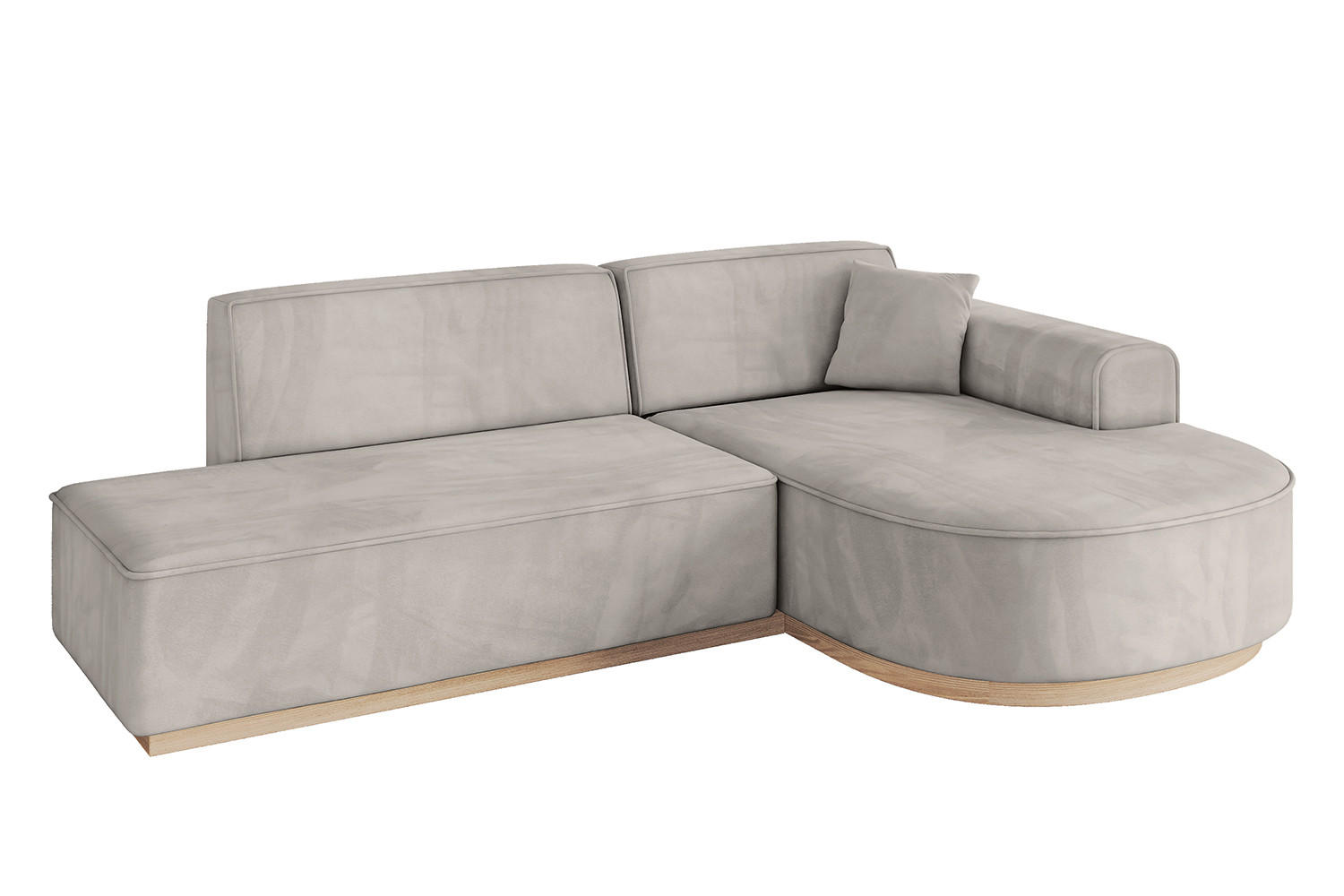 ECKSOFA Ottomane Rechts ARRIO-L1 - 243x171x83 cm Hellbraun - Hellbraun, Holzwerkstoff/Textil (243/171cm) - ALTDECOR