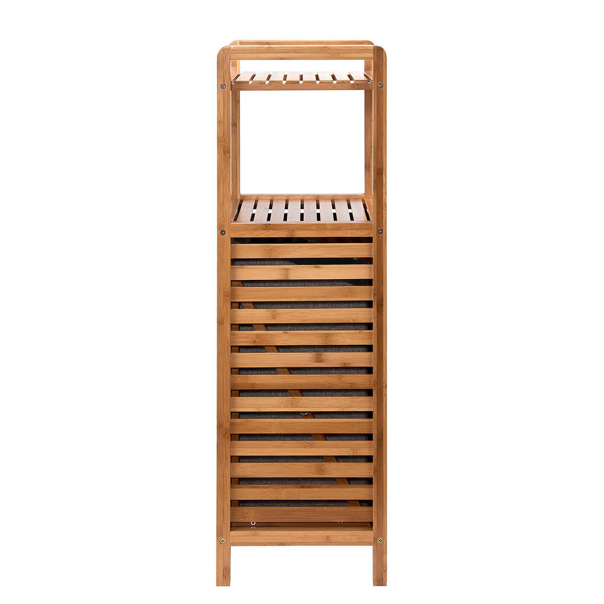 REGAL MIT WÄSCHEKORB Big Bamboo - Braun, Holzwerkstoff (40/95/31cm) - Butlers