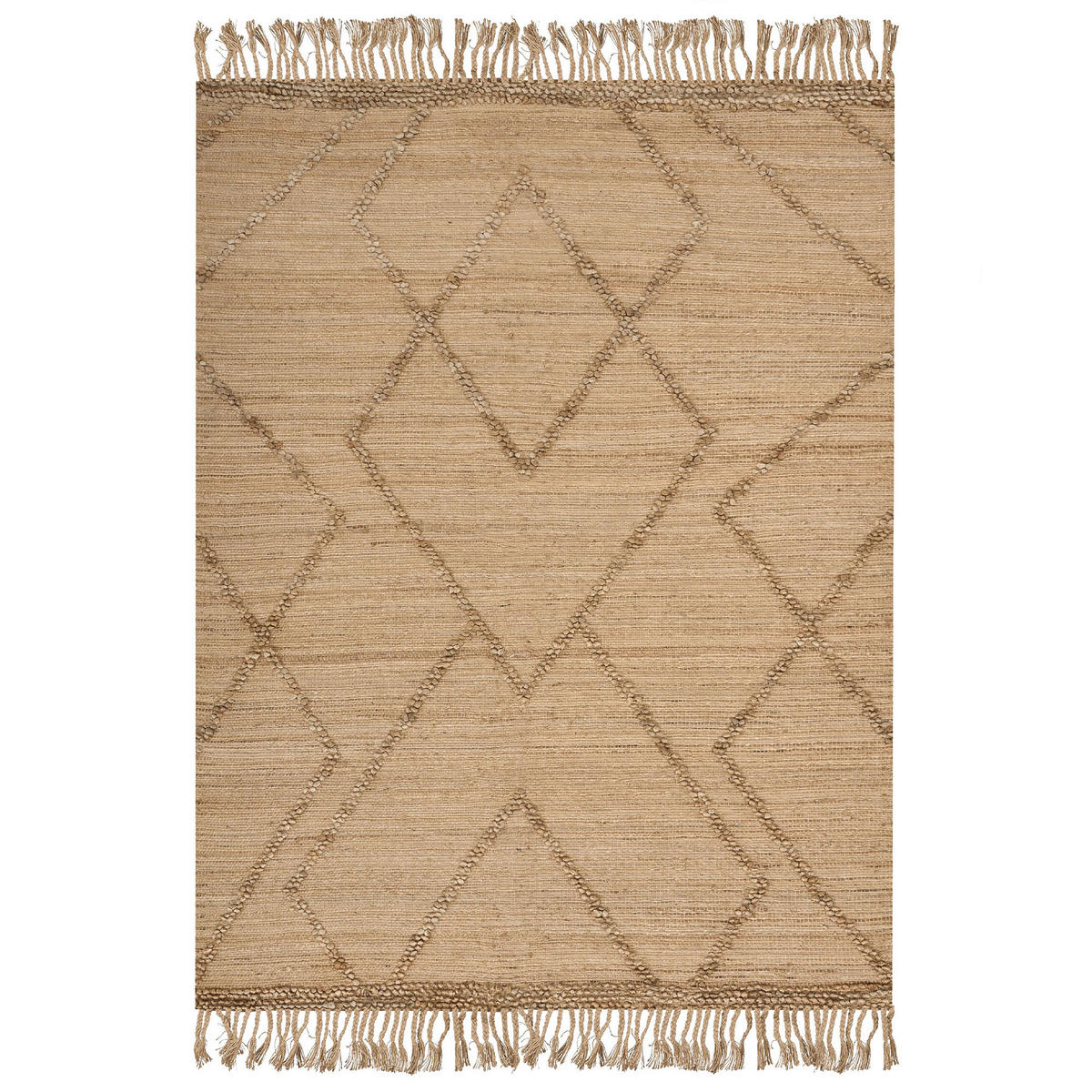 TEPPICH geflochten Beige 200/300 cm Handere - Beige, Naturmaterialien (200/300cm) - Beliani