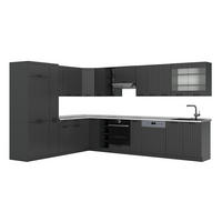 ECKKÜCHE Fame-Line, Dunkelgrau/Anthrazit, 347 x 257 cm, AP Marmor - Dunkelgrau/Anthrazit, Holzwerkstoff (347/206.8/60cm) - Vicco