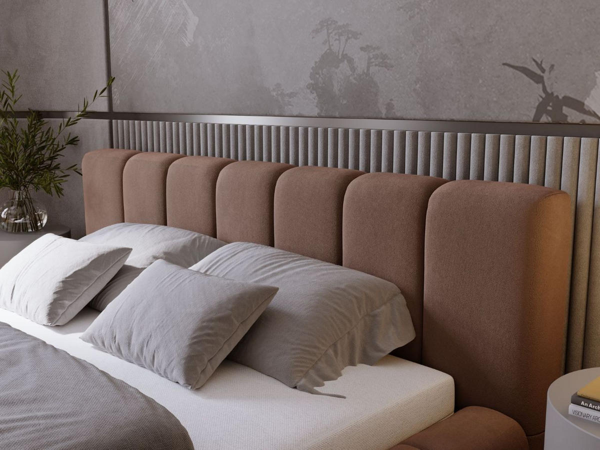 POLSTERBETT Orio 160x200 Braun - Braun, Textil (160/200cm) - Graingold