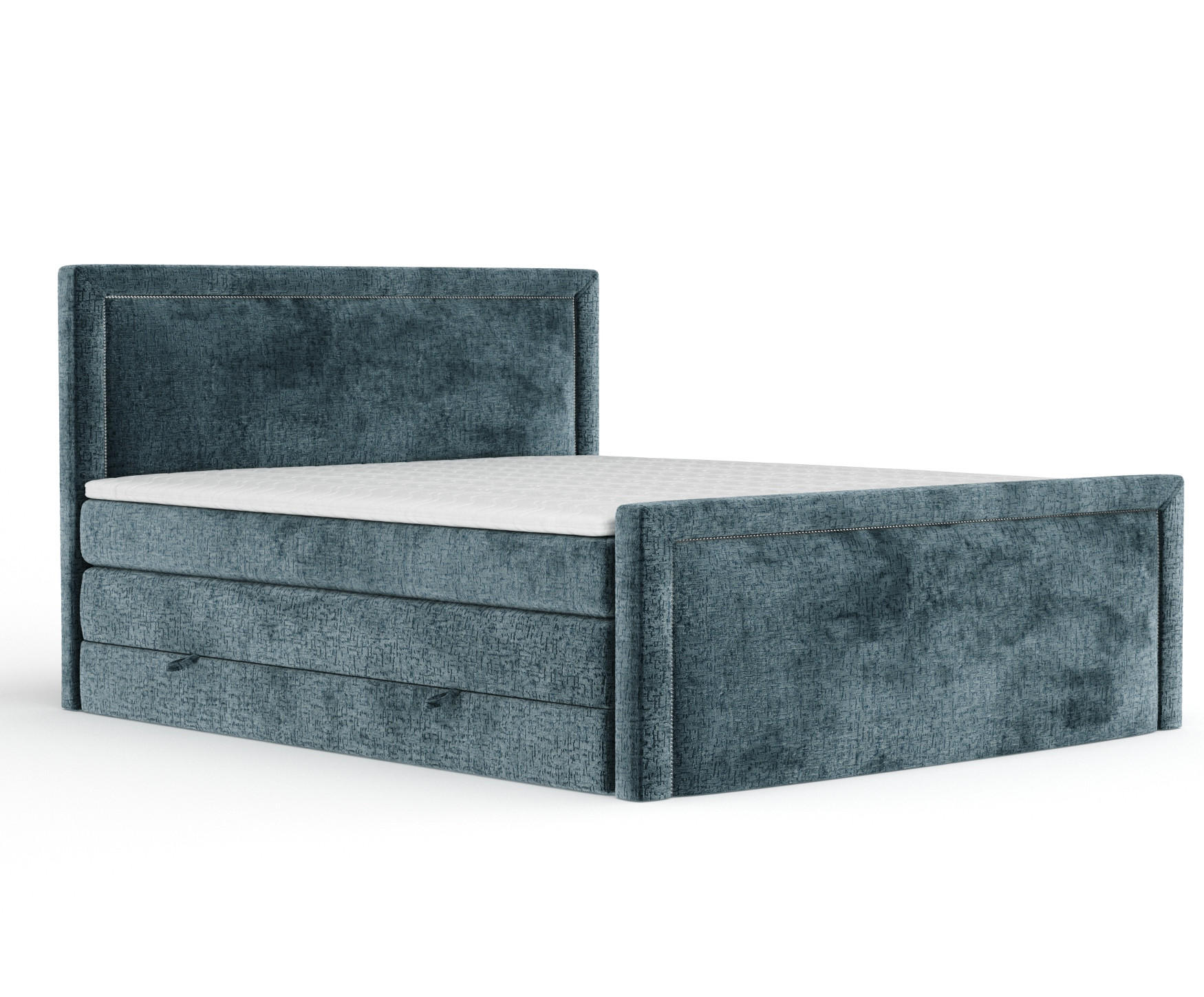 BOXSPRINGBETT Lavenda Blau 180/200 cm - Blau/Schwarz, Holz/Holzwerkstoff (180/200cm) - Maison de Reve
